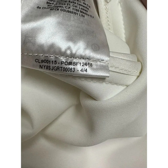 Marciano Mock Neck White Fit & Flare Dress Size Small Stretch Hoco - Picture 6 of 12